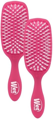 Wet Brush Smooth Styler Hair Brush, Pink Frost, Exclusive Ultra-soft IntelliFlex Bristles, Synthetic Boar Bristles, Shiny And Smooth, For All Hair Types, For Women, Men, Wet And Dry (Pack of 2) by WetBrush