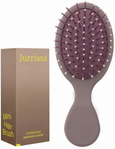 Mini Hair Bursh for Kids Women and Men, Protable Travel Size Hair Brush for Pockets Purse backpack, Mini Detangler Brush for All Hair Types, Small Hair Brush for Detangling(Purple) by aestheticspracticality