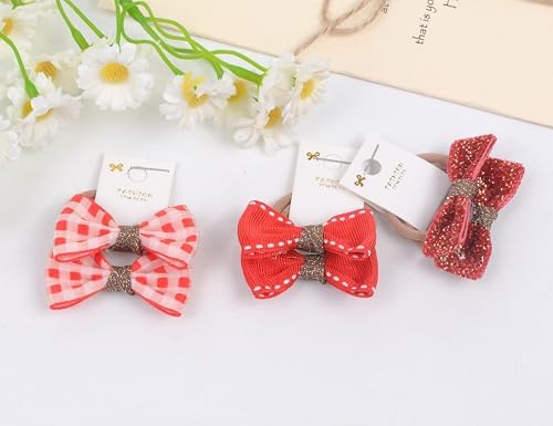 10 pairs Hair Ties With Bows 1.2 Inch Small, Ponytail Holders Pigtails Elastic Bands Hair Accessories For [Toddler] Kids [Baby] [Girl]s (Set-C) - Image 5