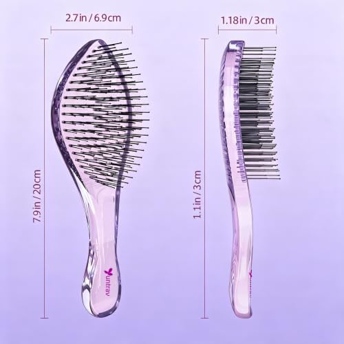 Detangling Hair Brush for Wet & Dry Hair (Purple) - Image 4