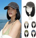Rich Choices Hat Wigs for Women,Dark Gray Baseball Cap with Hair Extensions for Women,Short Bob Hairstyle Caps with Straight Synthetic Hair Attached Adjustable Baseball Cap Wig 6 Inch Dark Brown Hair by RichChoices
