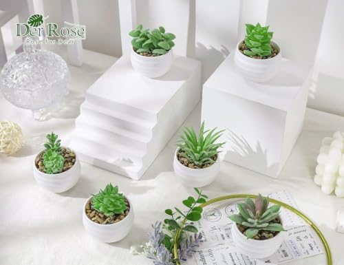 Der Rose 6 Pack Succulents Fake Plants for Bedroom Bathroom Home Decor - Image 6