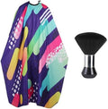 Professional Hair Cutting Cape with Neck Duster Brush, Waterproof Salon Barber Cape with Snaps, Barber Accessories (Colorful) by YELEGAI
