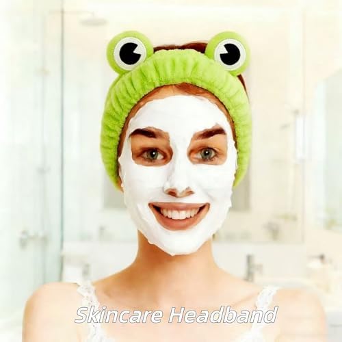 7 Pcs Spa Set, Facial Spa Headband and Wristband Set, Skincare Headband, College Style Girl Gift, Hair Accessories for Women and Girls (Green) ﻿ - Image 3