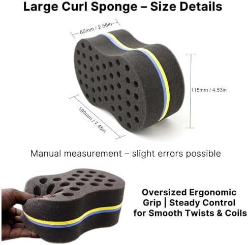 RioRand Double Sided Twist Hair Sponge, Extra Thick 85-90 Shore A Hardness, Large Curl Sponge for Short 4B/4C Coily Afro Hair, for Men Women Home & Barber Use(Flat-1PC) - Image 5