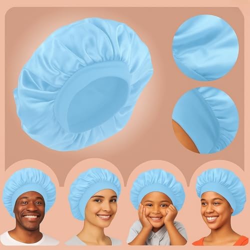 Satin Bonnet – Sleep Bonnet for Women and Men Curly Hair, Braids, and Natural Hairstyles (1pck) - Image 7