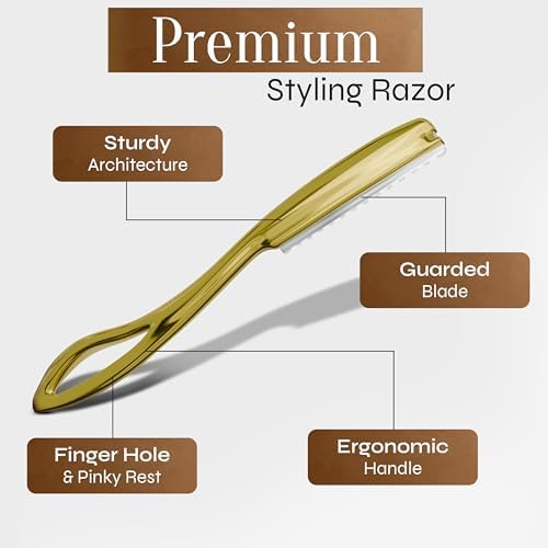Facón Hair Razors for Cutting Hair - Professional Hair Styling Razor Kit with 11 Replacement Blades, Stainless Steel Hair Cutting Tool for Salon & Home, Premium Hair Thinning Texturizing Faether Razor - Image 6
