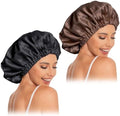 Edoneery Satin Bonnet for Sleeping Women, Double Layer Curly Hair Cap by Edoneery
