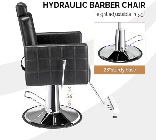 OmySalon Salon Chair for Hair Stylist, Reclining Barber Chair Hairdressing Styling Chair with Adjustable headrest, Beauty Shampoo Barbershop Furniture - Image 6