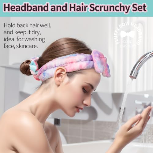 LEOBRO Spa Headband, 6pcs Makeup Headbands & Hair Ties, for Women Girls - Image 4