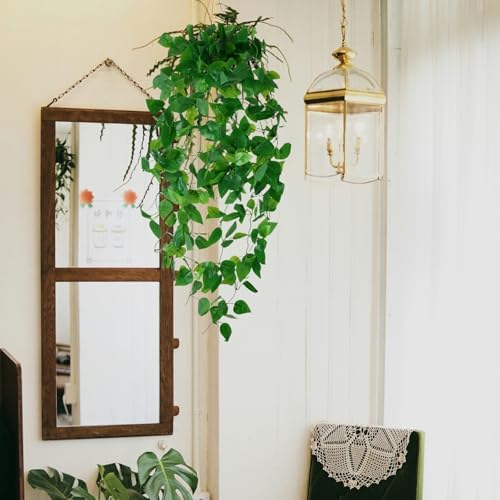Freyalife Fake Hanging Plants for Room Decor, Artificial Ivy vines Greenery Leaves Garlands for Home Aesthetic living Bedroom kitchen Office Wall patio Bookshelf, Indoor,Outdoor decorations(No Basket) - Image 6