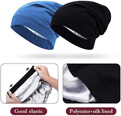 SATINIOR 4 Pcs Satin Lined Sleep Cap - Image 4