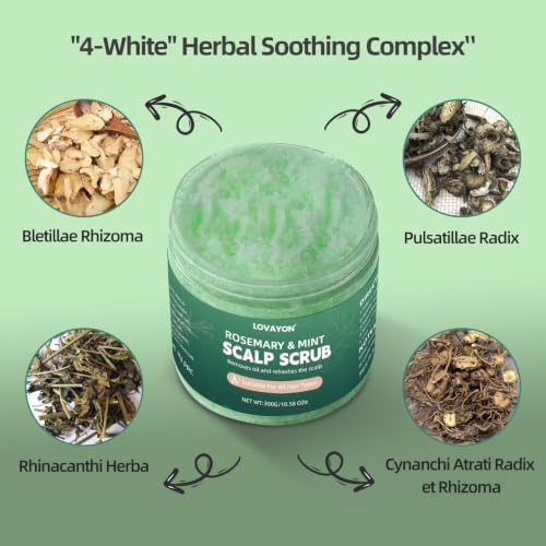 Rosemary Scalp Scrub Exfoliator for Oily Scalp Deep Clean 10.58 oz - Image 4