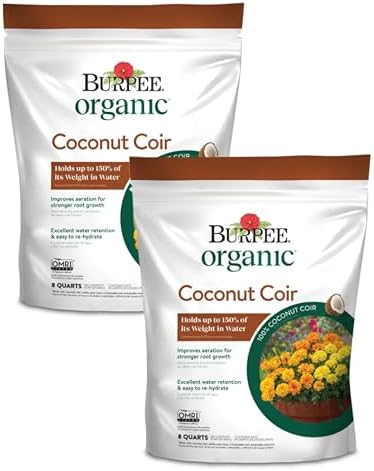 Burpee Natural & Organic Coconut Coir, 8 Quart, (2 Pack) by Burpee