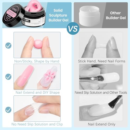 Sculpting Gel for 3D Nail Art Gel Non Stick Hand Solid Builder Gels - Image 4