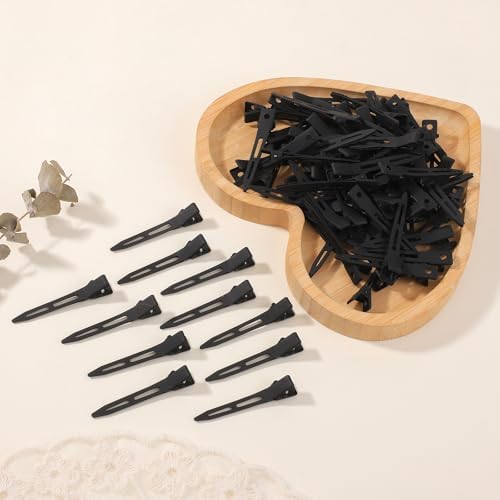 Choicbaby 40 PCS Black Hair Clips Metal Duckbill Clip 2.2 Inch Duck Clips for Hair Single Prong Curl Hairpins With Holes Duckbill Hair Accessories for Women Hair Styling Clips - Image 4