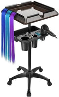 Salon Tray Cart with Extra Storage Space, Salon Rolling Tray, Adjustable Height Salon Tray on Wheels, Removable Hair Extension Tool Tray for Hairdressers, Color Tray for Salon Home Use by Johgee