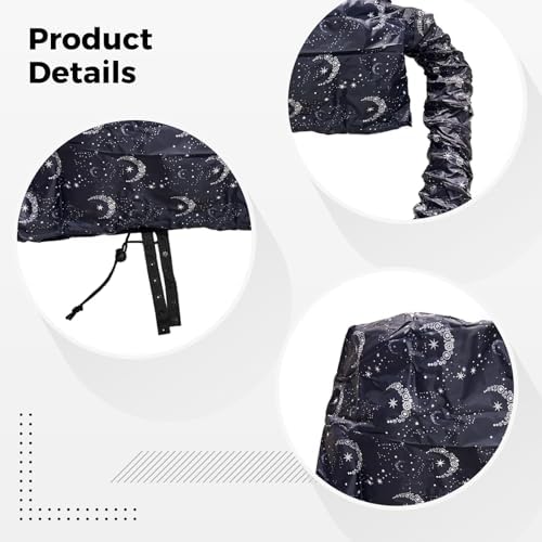 Hair Dryer Drying Cap, Polyester Diffuser Cap with Warm Air Design, Gentle Heat, Drawstring Closure, Portable Zipper Bag, Starry Sky Print, for Curly Hair and Daily Hair Care - Image 2