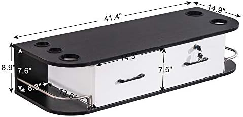 BarberPub Wall Mount Styling Station with Lockable Drawer(Black&White) - Image 3