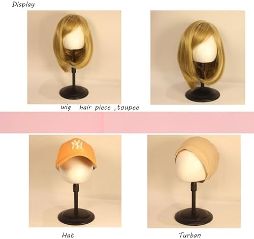 2 PACKS Adjustable wig or hat black styrofoam abstract mannequin head holder stand (13”to 17”)(AD02-White Egg) - Image 5