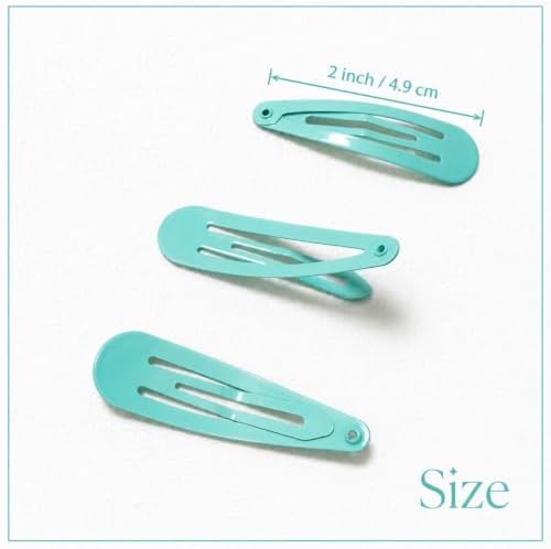 Light Green Hair Clips, 2 Inch Metal Snap Clips 40 Pack - Image 5