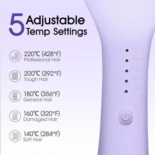 Beach Wave Curling Iron Deep Waver Hair Tool, Mermaid Hair Waver for Women Crimper, Anti-Scald, Dual Voltage, 1.4 Inch Ceramic Double Barrel Wavy Curling Iron, Purple - Image 5