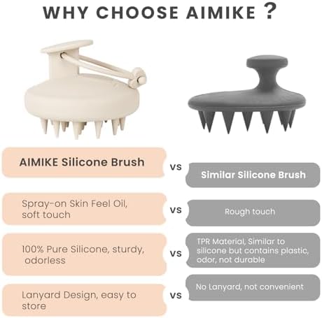 AIMIKE Scalp Massager Shampoo Brush, Soft Silicone Scalp Scrubber - Image 3