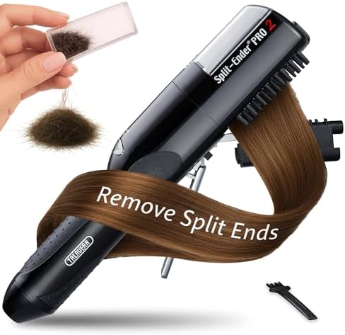 Split-Ender Pro 2 - Original Professional Beauty Tool - Cordless Split End Hair Trimmer for Damaged, Dry, Brittle, Frizzy, Curly or Straight Hair (Black) by Split-Ender
