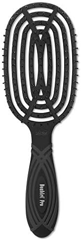 NuWay® DoubleC® Pro Professional Detangling Hair Brush – Patented Double Curve Scalp Care Brush for Gentle Detangling, Blow-Dry Styling & Wet or Dry Hair (Black) - Image 2
