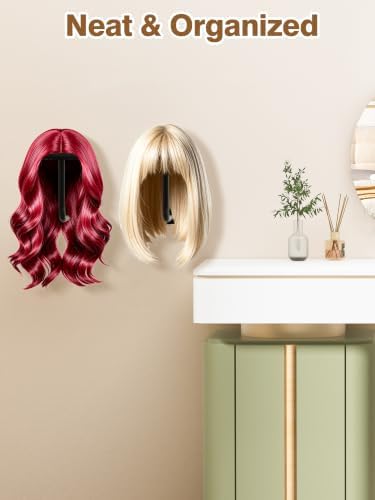 2 Pack Wig Stand Wall Mount, Metal Hat Display Holder with Velvet Cover - Image 5