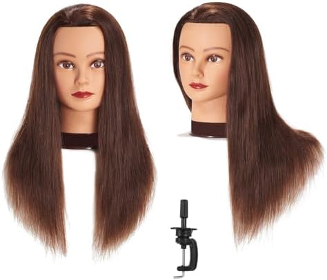 20-22" Mannequin Training Head 100 Human Hair with Clamp Holder by Unknown