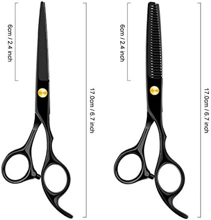 Professional Home Hair Cutting Kit Home Haircutting Scissors Barber/Salon/Home Thinning Shears Kit with Comb and Case Black Cape for Men Women - Image 4