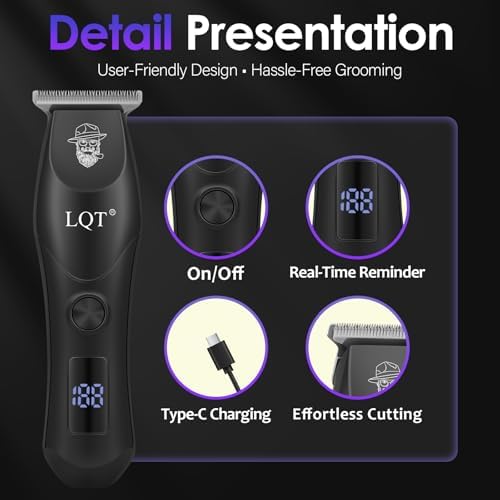 Professional Hair Clippers for Men - Cordless & Corded Dual Mode, 2-Speed & LCD Display, Complete Barber Kit, Scissors, Guide Combs, Rechargeable Beard/Hair Trimmer for Home & Professional Use - Image 2