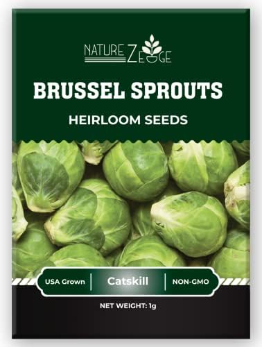 Brussel Sprouts Seeds for Planting, Catskill, 1 gram, 270 Seeds, Grow Heirloom Brussels Sprouts Fresh in Your Garden, Non-GMO by NatureZEdge
