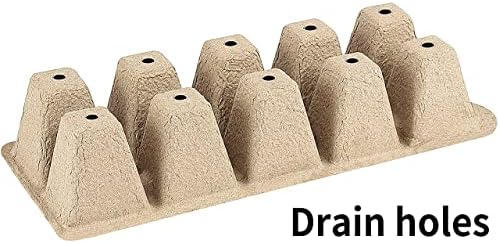 Seed Starter Tray 100 Cells, Biodegradable Peat Pots for Seedlings, 10 Pack 1.8" Square Pulp Nursery Cups with 100 Plant Labels and 2 Transplant Tools for Vegetable Herb - Image 3