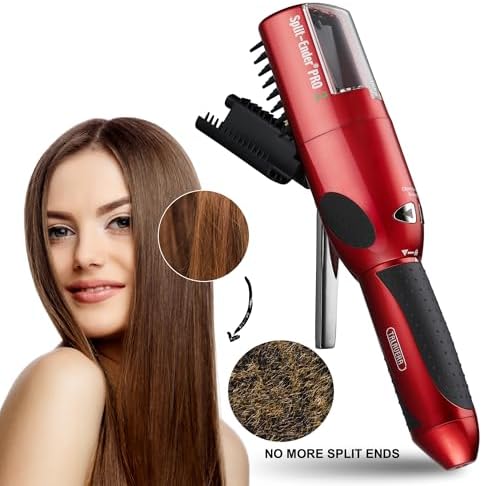 Split-Ender Pro 2 - Original Professional Beauty Tool - Cordless Split End Hair Trimmer for Damaged, Dry, Brittle, Frizzy, Curly or Straight Hair (Red) - Image 2