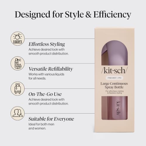 Kitsch Large Continuous Spray Bottle for Hair – Soft Violet, 180ml - Image 3