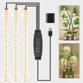 3 Head 9.4'' LED Grow Light Strips, 3000K Full Spectrum for Indoor Plants Plant Light with 3/9/12H Timer & 10 Dimmable Levels, Grow Lamp for Succulents, Seedlings,Hydroponics & Greenhouse by RWNTAO