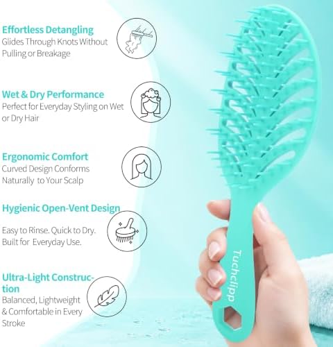 Vented Detangling Brushes for Wet & Dry,Curly Straight Thick Hair - Image 3