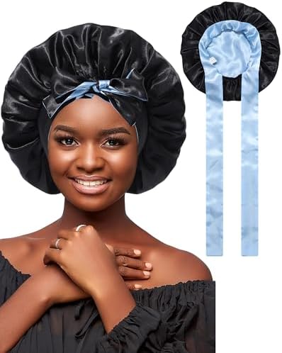 AWAYTR Double Layer Satin Bonnet for Women, Reversible Sleep Hair Wrap by AWAYTR