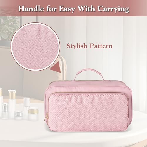 Fasrom Travel Makeup Bag for Women, Large Capacity Cosmetic Organizer Case - Image 6