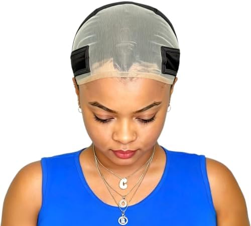 Lace Wig Grip Cap for Glueless Wig 11x5 Large Lace Reusable Wig Cap for Lace Frontal Wigs to Keep Wigs in Place, Adjustable Wig Cap with Non Slip Grip Band for Women (Black) by PrudenpHair