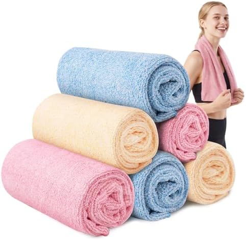 Microfiber Gym Towels for Showering Working Out Quick Dry Negative ions Large Middle Small Sizes Lightweight Gym Towel for Men Women Tennis Sports Towels for Body Hot Yoga Fitness Essentials by SOOWASH