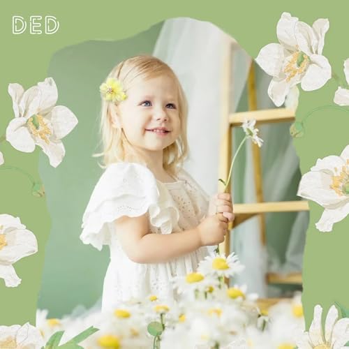DED 28PCS 2" Chiffon Flower Hair Clips with Pistil for Baby Girls Infants - Image 4