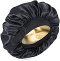 Silk Bonnet for Sleeping Double Layer Satin Bonnet Adjustable Bonnets for Black Women Sleep Cap Reversible Hair Bonnet for Curly Hair Hats(Black) by XRACEPHOL