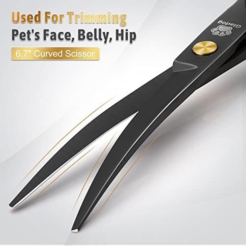 Dog Grooming Scissors Kit with Safety Round Tips, GLADOG Professional 5 in 1 Grooming Scissors for Dog - Image 4