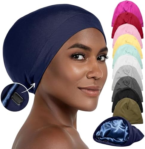 Silk Satin Hair Bonnet for Sleeping - Black Women & Men's Sleep Cap by Caplord