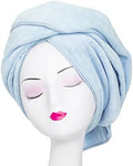 Super Absorbent Anti-Frizz Microfiber Hair Towel Hair Wrap Curly Hair Drying Towel 23.6''x47'' Large Multifunction Towel for Bath Spa Makeup, Light Blue by TANCANO
