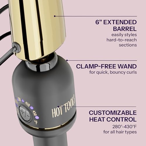 Hot Tools 24K Gold Extended Barrel 1" to 1.25" Oval Tapered Curling Wand - Image 4