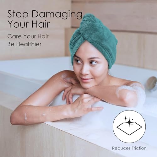 TENSTARS Hair Towel Wrap for All Hair Types, 5 Pack Microfiber Turban - Image 2